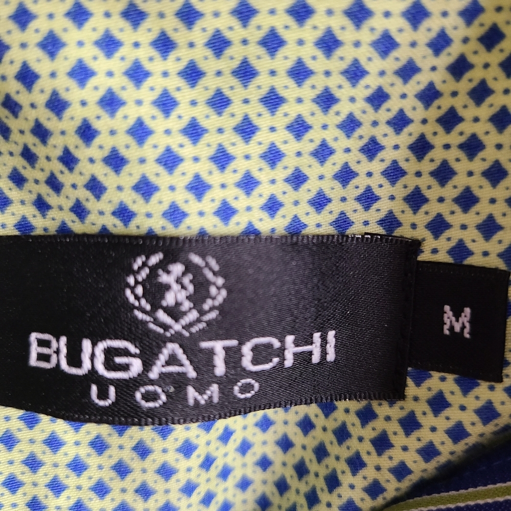 Bugatchi Diamond Pattern Button Down Shirt M - image 2